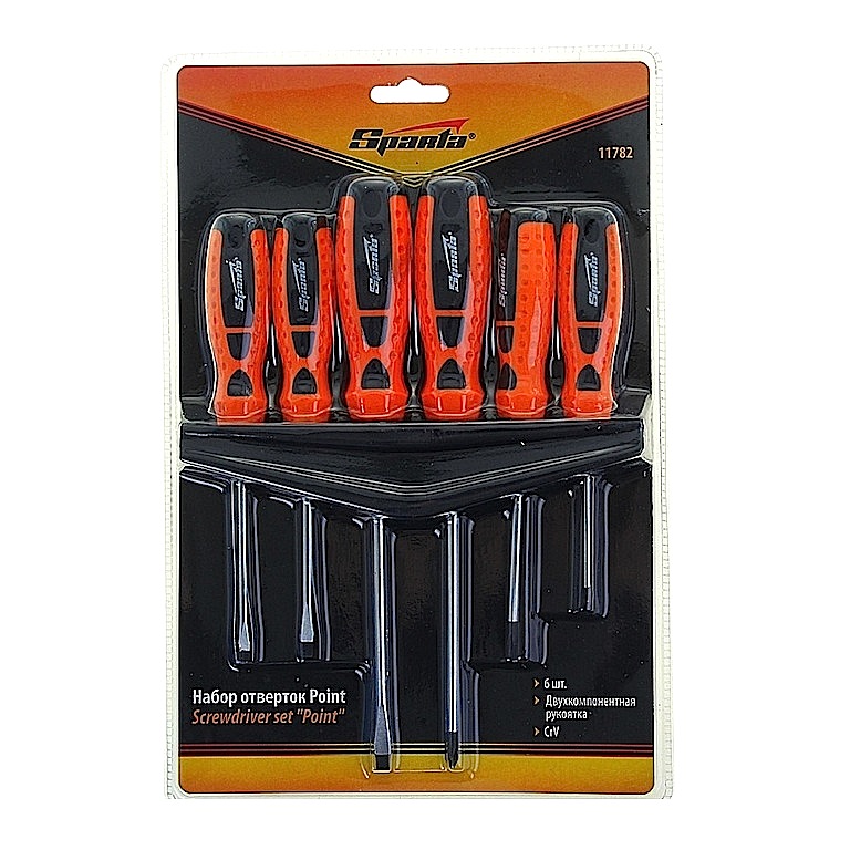 картинка Набор отверток 6 пр., двухкомп. рукоятки Sparta /11782/ * (-1) от компании Иж-тул