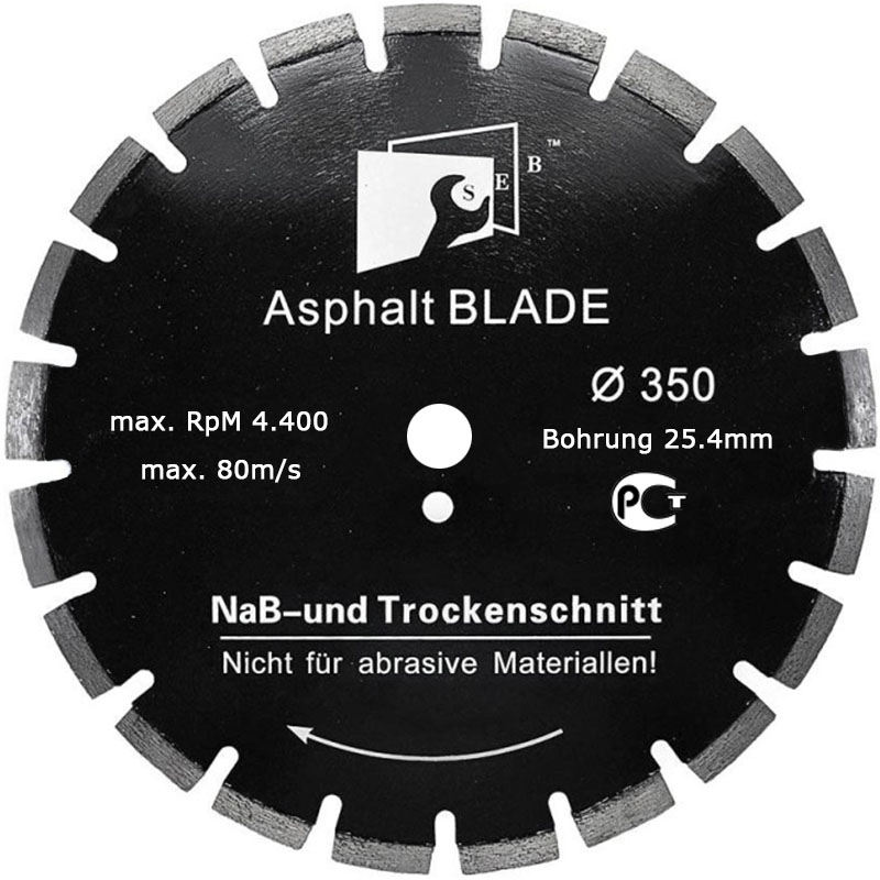 картинка Диск алм. отр. ф 350х11х4,0х25.4 сегмент ASPHALT BLADE Креост от компании Иж-тул