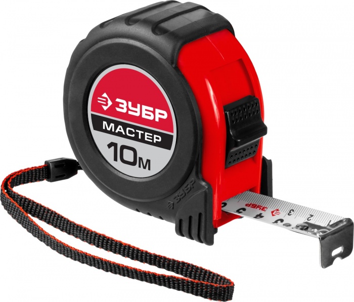 картинка Рулетка 10м/25мм обрезиненный корпус ЗУБР /34055-10-25_z02/ от компании Иж-тул