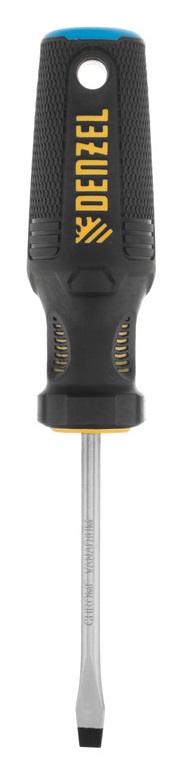 картинка Отвертка шлицевая Denzel SL 5х75мм, трехкомп. S2 /121947/ от компании Иж-тул