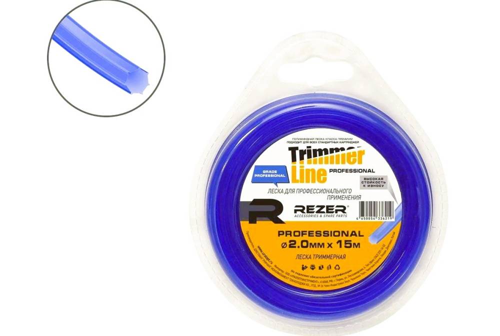 картинка Леска 1,6 мм / 15 м (семиугольная) PROFESSIONAL Rezer /30248/ от компании Иж-тул