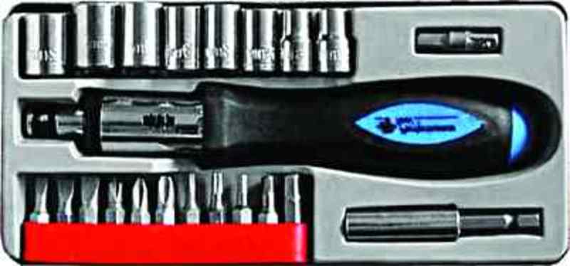 картинка Отвертка реверсивная с 22 CrV битами в чемоданчике Fit /56305/ от компании Иж-тул