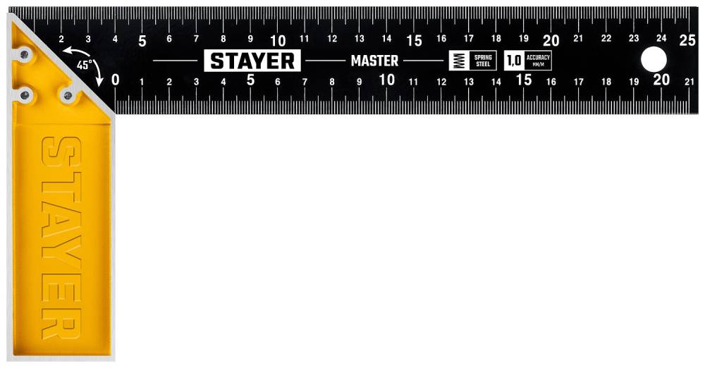 картинка Угольник столярный 250 мм стальной Stayer /3430-25_z02/ от компании Иж-тул