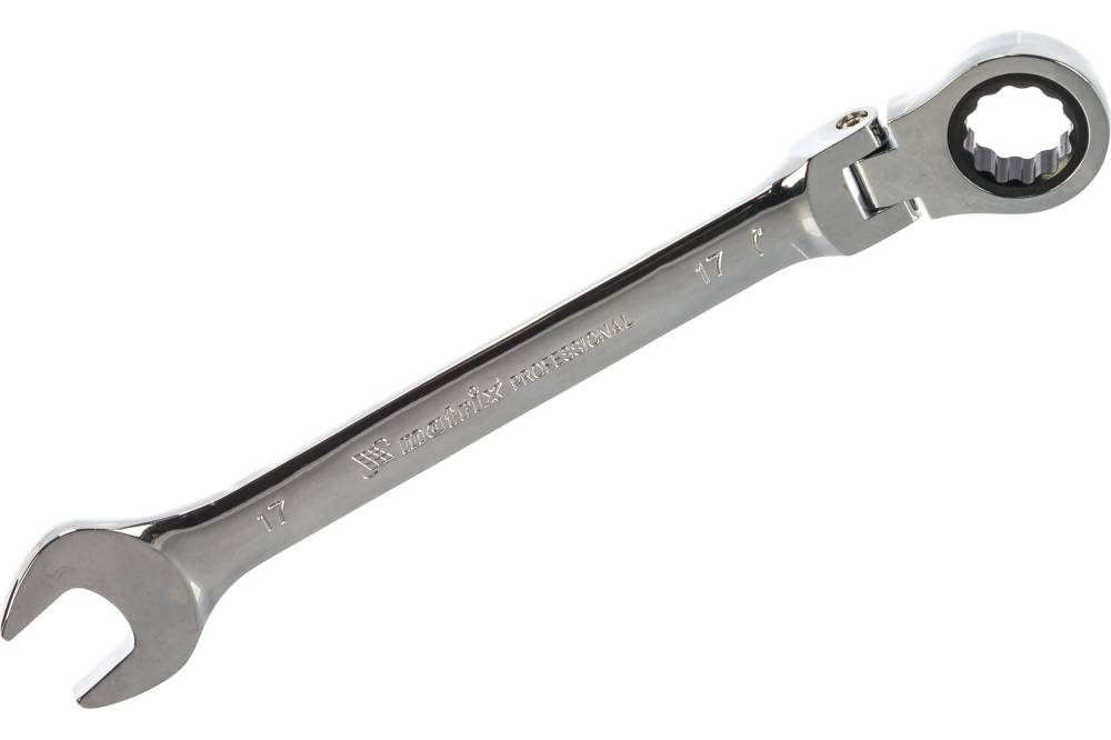 картинка Ключ комбинированный с трещоткой на 17 с шарниром Matrix /14869/ от компании Иж-тул