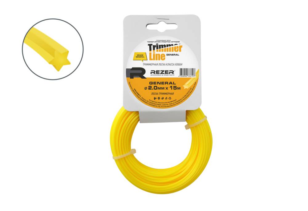 картинка Леска 1,6 мм / 15 м (звезда) GENERAL Rezer /30163/ от компании Иж-тул